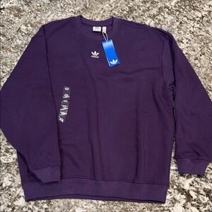 adidas Originals Crewneck Sweatshirt in Deep Purple with Trefoil Logo